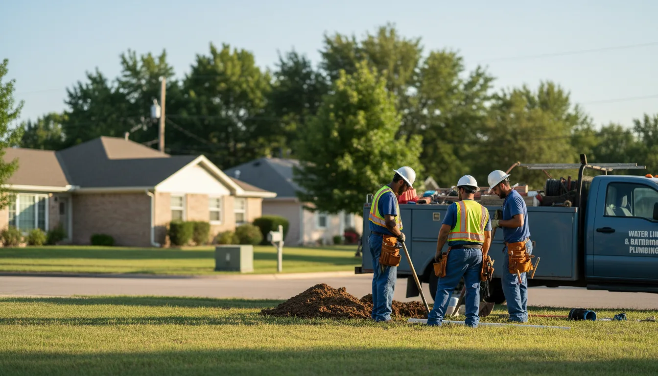 Residential water line and bathroom plumbing service in Proctor, OK